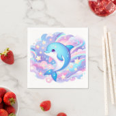 Fun Cartoon Dolfijn Baby shower Servet (Insitu)