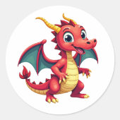 Fun Cartoon Dragon Sticker (Voorkant)