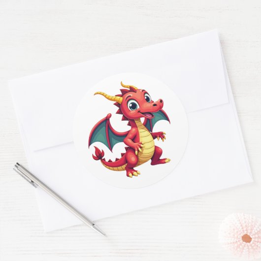 Fun Cartoon Dragon Sticker (Envelop)