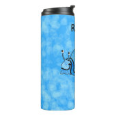 Fun Cartoon Happy Snagels Shades Aqua Blue Thermosbeker (Gedraaid links)