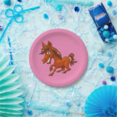 Fun Cartoon Horse Papieren Bordje (Feest)
