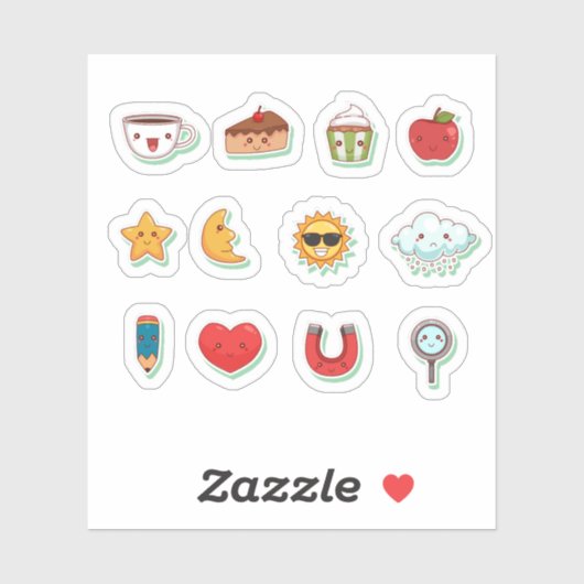 Fun cartoon kawaii sticker set (Vel)