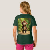 Fun Cartoon Monkey Baby Fine Kinder Jersey T-shirt (Achterkant volledig)