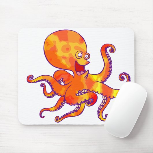 Fun Cartoon Octopus Mousepad Muismat (Met muis)