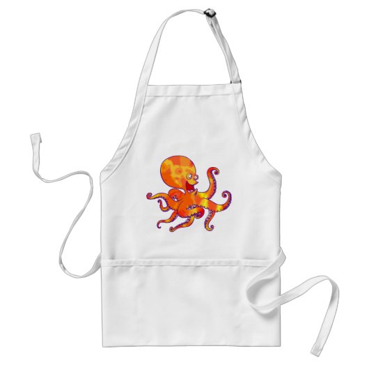 Fun Cartoon Octopus Mousepad Standaard Schort (Voorkant)