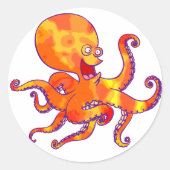 Fun Cartoon Octopus Sticker (Voorkant)