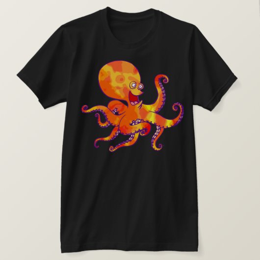 Fun Cartoon Octopus T-Shirt (Design voorkant)