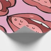 Fun Cartoon Open Mouth and Lips Cadeaupapier (Hoek)