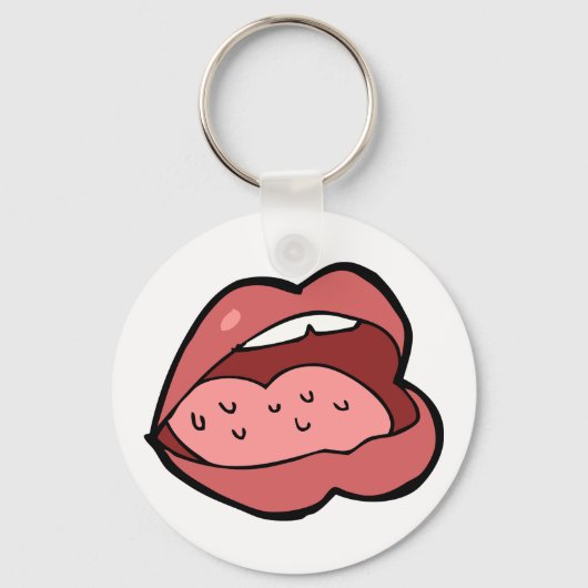 Fun Cartoon Open Mouth and Lips Sleutelhanger (Achterkant)