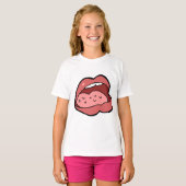 Fun Cartoon Open Mouth and Lips T-shirt (Voorkant volledig)