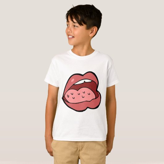 Fun Cartoon Open Mouth and Lips T-shirt (Voorkant volledig)
