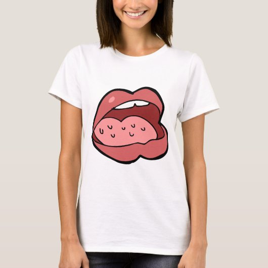 Fun Cartoon Open Mouth and Lips T-shirt (Voorkant)