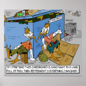 Fun Cartoon over Poster bij pensionering (Voorkant)
