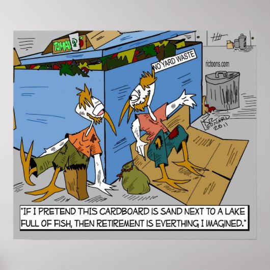 Fun Cartoon over Poster bij pensionering (Voorkant)