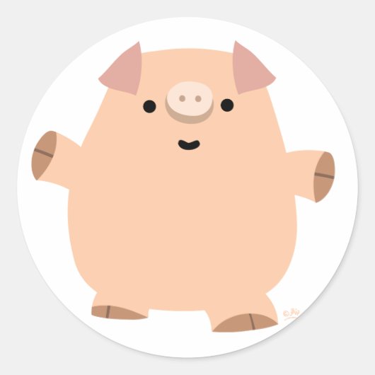 Fun Cartoon Pig sticker (Voorkant)