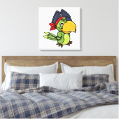 Fun Cartoon Pirate Parrot Canvas Afdruk (Insitu (Slaapkamer))