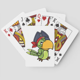 Fun Cartoon Pirate Parrot Pokerkaarten