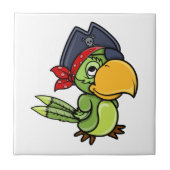 Fun Cartoon Pirate Parrot Tegeltje (Voorkant)