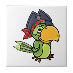 Fun Cartoon Pirate Parrot Tegeltje