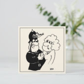 Fun Cartoon politieman met Cuckoo Clock Helmet Kaart (Staand voorkant)