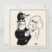 Fun Cartoon politieman met Cuckoo Clock Helmet Kaart (Voorkant)