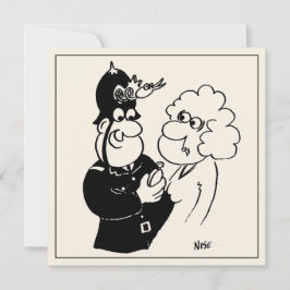 Fun Cartoon politieman met Cuckoo Clock Helmet Kaart