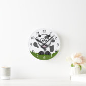 Fun Cartoon Round Cow Ronde Klok (Huis)