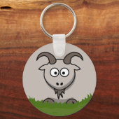 Fun Cartoon Round Goat Sleutelhanger (Voorkant)