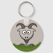 Fun Cartoon Round Goat Sleutelhanger (Achterkant)