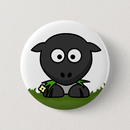 Fun Cartoon Round Sheep Ronde Button 5,7 Cm (Voorkant)