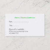 Fun Cartoon Science Teacher's Visitekaartje (Achterkant)