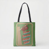 Fun Cartoon Sloth slow Down Movement Motto Tote Bag (Voorkant)