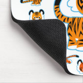Fun Cartoon Tigers Mandala (blauw) Mousepad Muismat (Hoek)