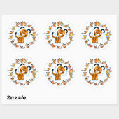 Fun Cartoon Tigers Mandala (blauw) Sticker (Vel)