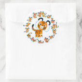 Fun Cartoon Tigers Mandala (blauw) Sticker (Tas)