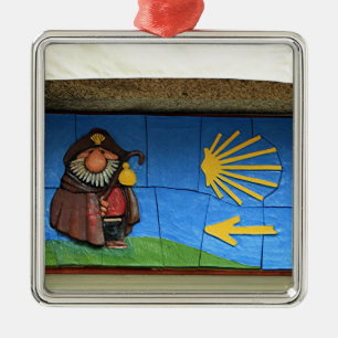 Fun cartoon van St James, Santiago El Camino Metalen Ornament