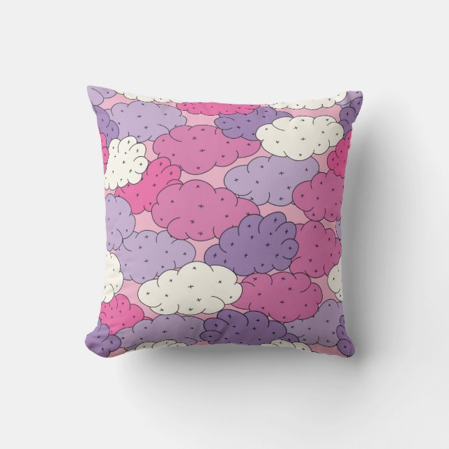 Fun cartoon wolken.  herhalen. kussen (Voorkant)