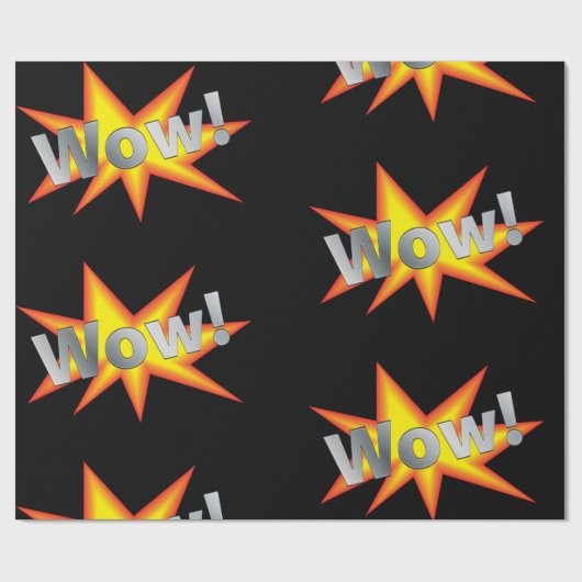 Fun Cartoon WOW! Cadeaupapier (Vlak)