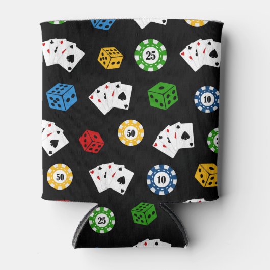 Fun Casino Gambling Patroon koelbox Blikjeskoeler (Voorkant)