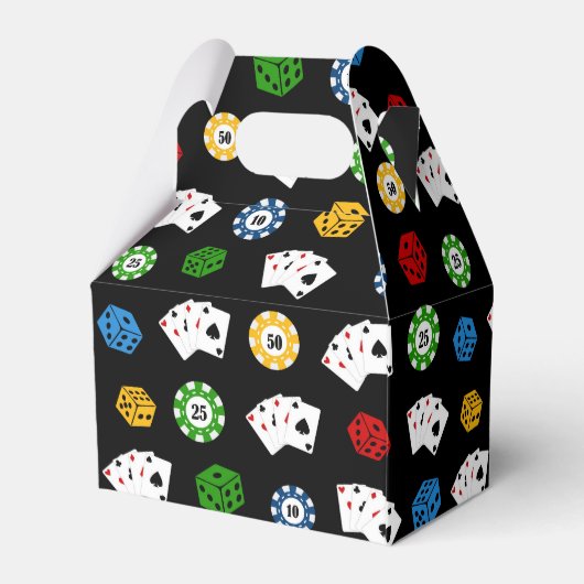 Fun Casino-patroonconstructiepartijtje Bedankdoosjes (Achterkant)