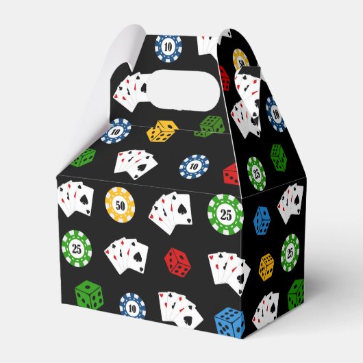 Fun Casino-patroonconstructiepartijtje Bedankdoosjes (Voorkant Zijde)