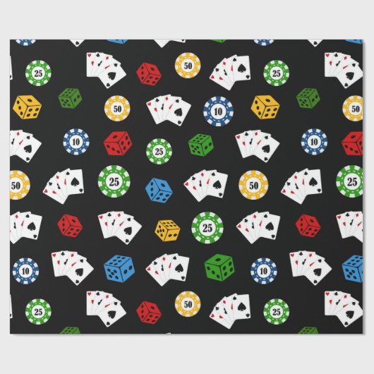 Fun Casino-patroonpapier Cadeaupapier (Vlak)