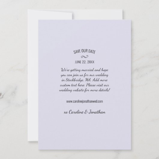 Fun Casual kalligraphy Lettering, Photo, Wedding S Save The Date (Achterkant)