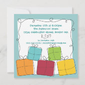 Fun & Casual Retro Gift Holiday Party Uitnodiging (Achterkant)