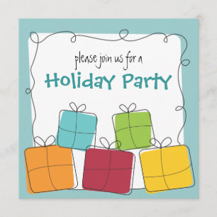 Fun & Casual Retro Gift Holiday Party Uitnodiging