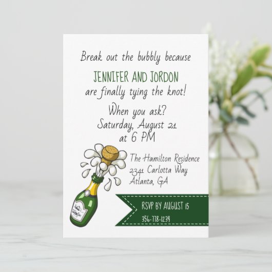 Fun Casual Wedding Uitnodiging (Staand voorkant)