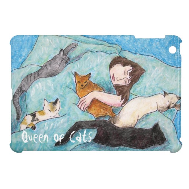 Fun Cat Cartoon iPad mini-cases Hoesje Voor iPad Mini (Achterkant Horizontaal)