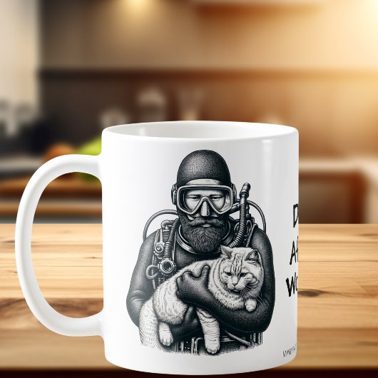 Fun Cat Dad Scuba Diver Personaliseren Koffiemok