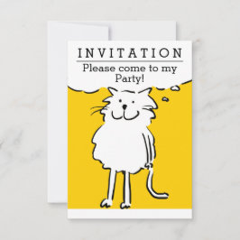 Fun Cat Design Party-uitnodiging Kaart