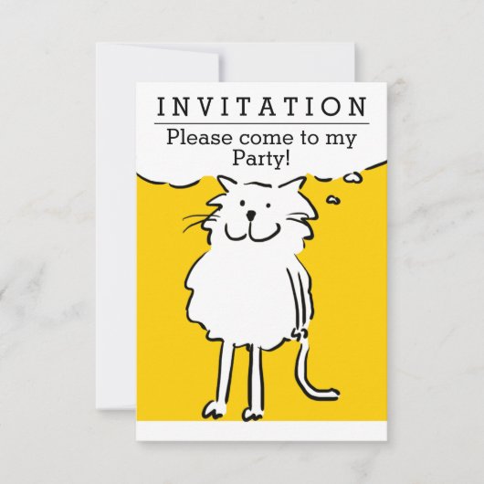 Fun Cat Design Party-uitnodiging Kaart (Voorkant)